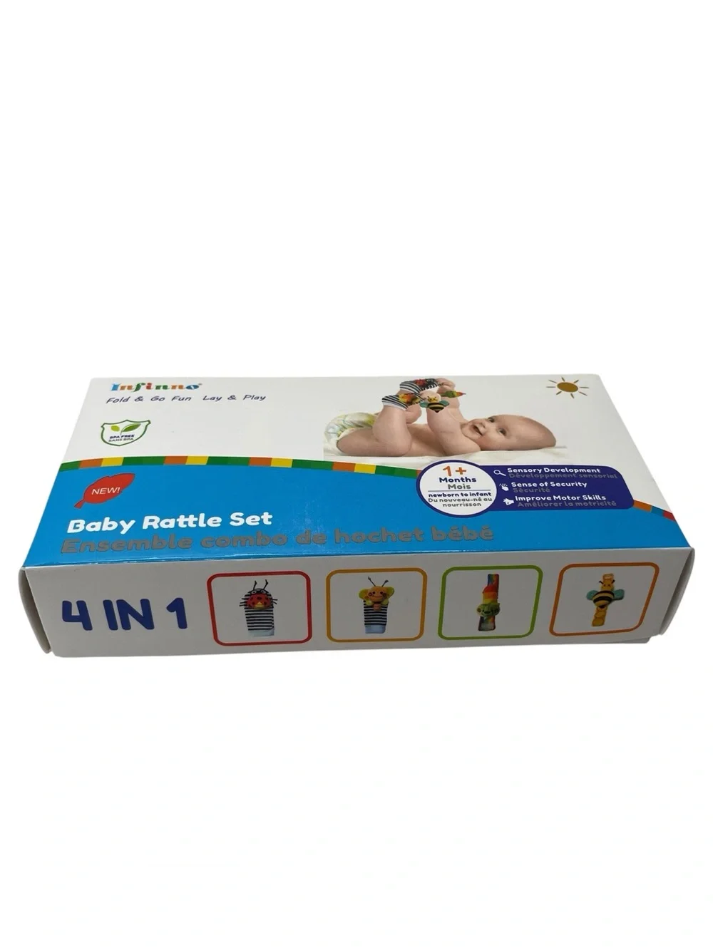 Infinno 4-in-1 Baby Rattle Set Infinnio Bug Series Multicolor 1+ Months